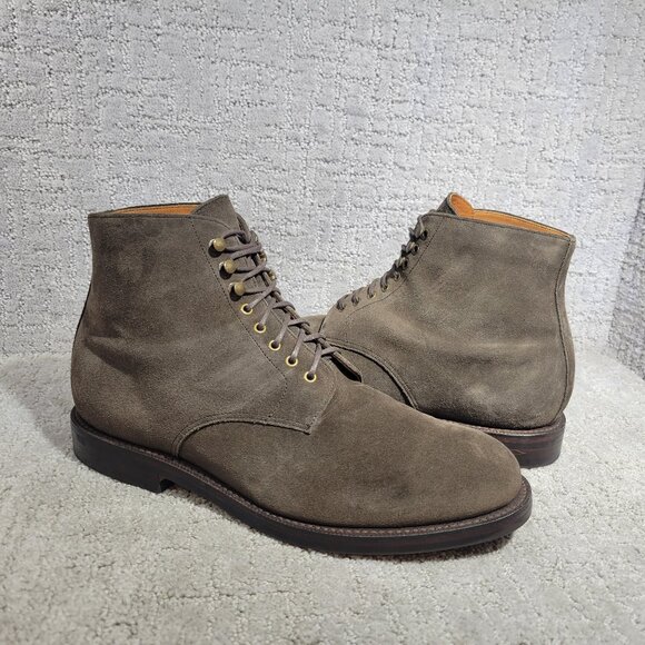 Grant Stone Edward Men's Size US 10.5EEE Loden Suede Ankle Lace Up Combat Boot